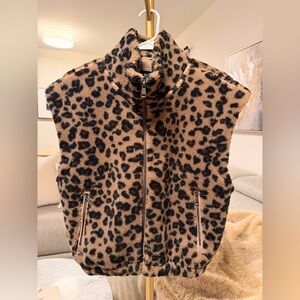 Abercrombie Leopard Print Fleece Vest